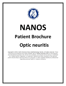 Patient Brochure Optic neuritis