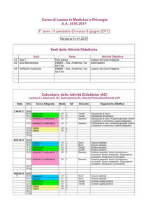 Calendario Corsi - Corso di Laurea in Medicina e Chirurgia