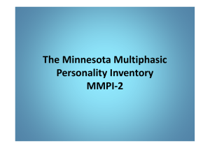 The Minnesota Multiphasic Personality Inventory MMPI-2