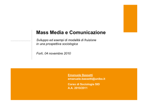 Mass Media e Comunicazione - Emanuele Bassetti