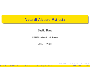 Note di Algebra Astratta