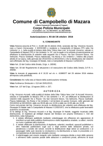 Corpo Polizia Municipale - Comune di Campobello di Mazara