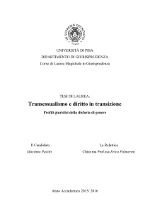 Transessualismo e diritto in transizione