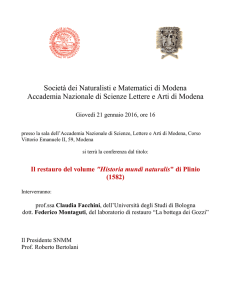 Conferenza Plinio - Società dei Naturalisti e Matematici di Modena