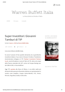 Warren Buffett Italia - Tamburi Investment Partners