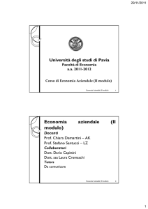 Economia aziendale (II modulo) - Università degli studi di Pavia