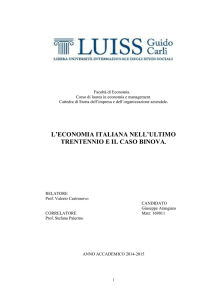 L`ECONOMIA ITALIANA NELL`ULTIMO TRENTENNIO E IL CASO