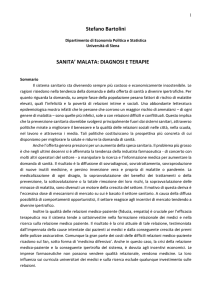 Stefano Bartolini SANITA` MALATA: DIAGNOSI