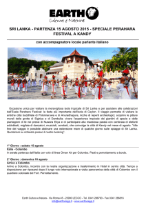 Programma Sri Lanka - Partenza 15 Agosto 2015