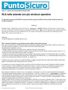 Stampa - RLS nelle aziende con più strutture operative