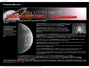 Il pianeta Mercurio - Pianeti del Sistema Solare, il Sole e le stelle