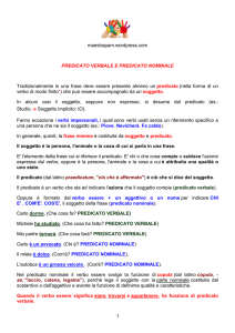 predicato verbale e predicato nominale