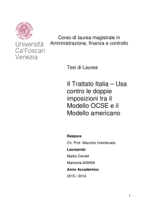Il Trattato Italia – Usa contro le doppie imposizioni tra il Modello
