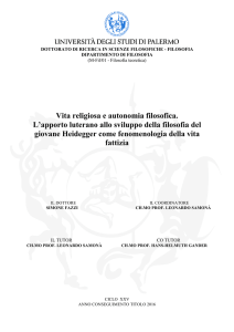 SIMONE FAZZI - Vita religiosa e autonomia filosofica