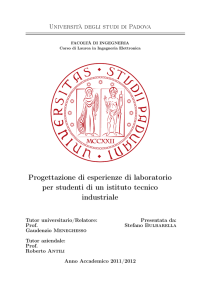 Progettazione di esperienze di laboratorio per studenti di un istituto