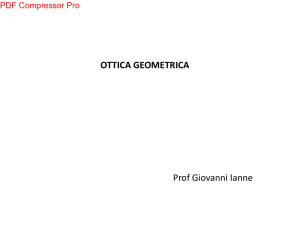 OTTICA GEOMETRICA Prof Giovanni Ianne