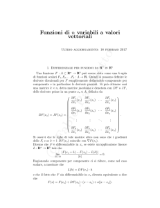 Funzioni di n variabili a valori vettoriali