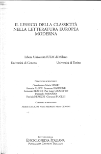 il lessico della classicità nella letteratura europea - Apeiron