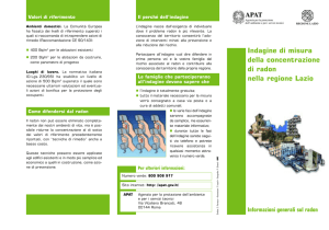 Brochure dell`indagine sul Radon nella regione Lazio