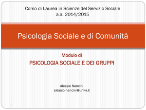 Psicologia Sociale e di Comunità