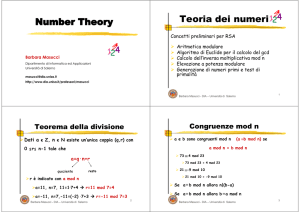 Number Theory Teoria dei numeri