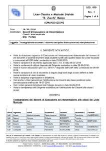 Assegnazione studenti docenti di Esecuzione ed