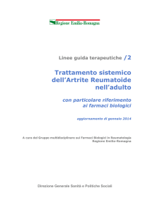 Trattamento sistemico dell`artrite reumatoide nell`adulto con