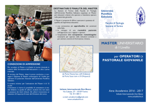 Brochure Master PG 2016-2017 - Università Pontificia Salesiana