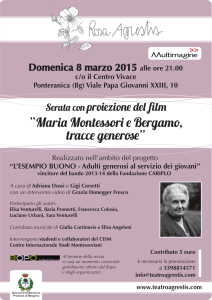 “Maria Montessori e Bergamo, tracce generose”