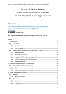 Fenomeni di Trasporto Biologico. Indice - Centro Piaggio