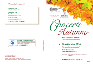 Programma di sala 10 settembre - Concerto Ex-gil