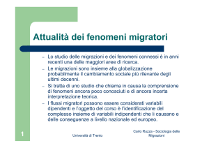 1 Attualità dei fenomeni migratori