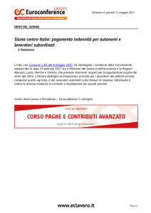 Sisma centro Italia: pagamento indennità per autonomi e lavoratori