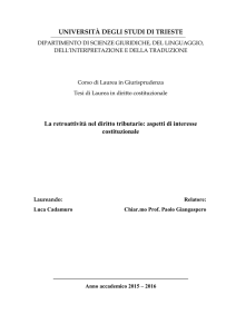 La retroattività nel diritto tributario