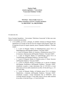 Regione Puglia Azienda ospedaliero – Universitaria “Consorziale