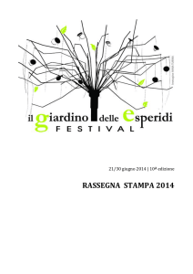 Sabato 28/06 Il Giardino delle Esperidi Festival Rassegna stampa X