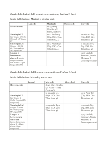 Orario delle lezioni Cinese a.a. 2016