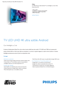 Product Leaflet: TV UHD 4K ultra sottile Android™