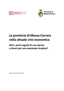 La provincia di Massa-Carrara nella attuale crisi economica