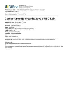 Comportamento organizzativo e SSD Lab.