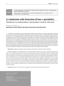 La simulazione nella formazione di base e specialistica