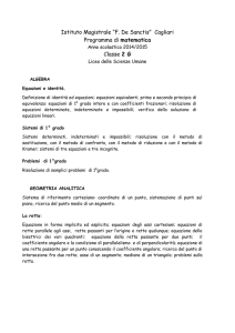 Istituto Magistrale “F. De Sanctis” Cagliari Programma di matematica