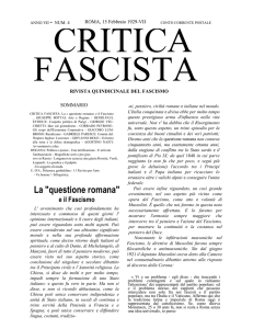 questione romana» e il Fascismo