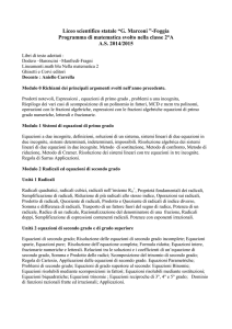 “G. Marconi ”-Foggia Programma di matematica svolto nella classe 2