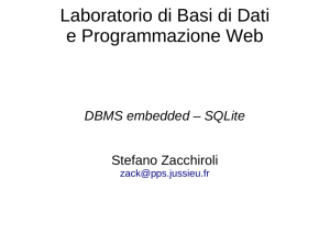 lab - DBMS embedded - Stefano Zacchiroli