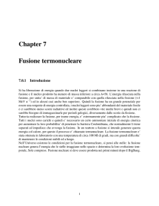 Chapter 7 Fusione termonucleare