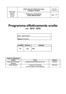 Programma effettivamente svolto - Istituto Statale " Francesco