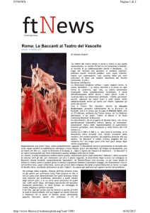 Roma: Le Baccanti al Teatro del Vascello