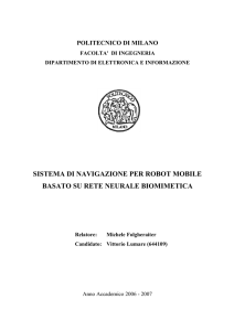 sistema di navigazione per robot mobile basato su rete neurale