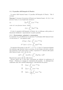 18.2. Il paradiso dell`integrale di Fourier. Lo spazio delle funzioni